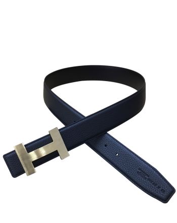 Hermes Men's H belt buckle & leather strap Black