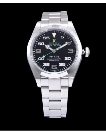 Rolex Stailess Air king Watch Black